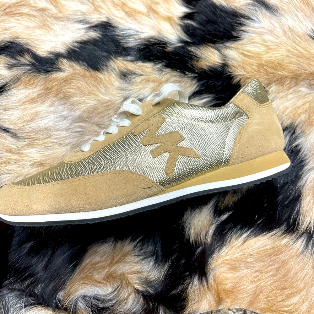 Michael Kors gold metallic tennis shoes 7.5